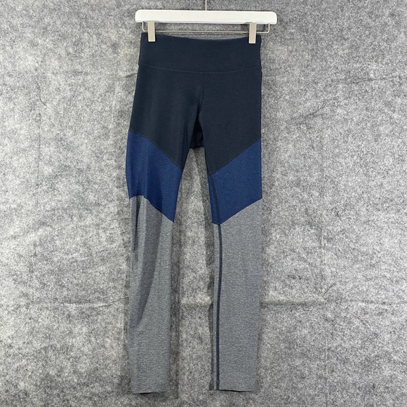 Outdoor Voices Leggings XS 7/8 Spring Black Blue Gray Colorblock High Rise - Picture 3 of 12